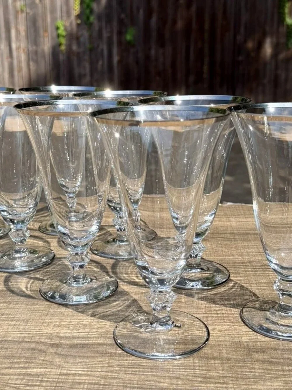 MCM Thick Platinum Rim Vintage 6 5/8